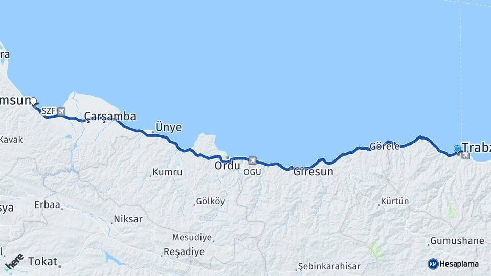 Trabzon İlkadım Arası Kaç Km - Yol Tarifi