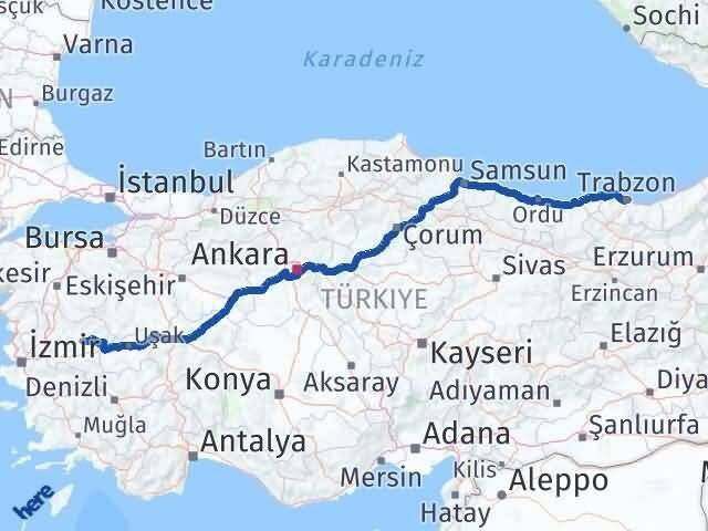 Trabzon Köprübaşı Manisa Arası Kaç Km - Yol Haritası