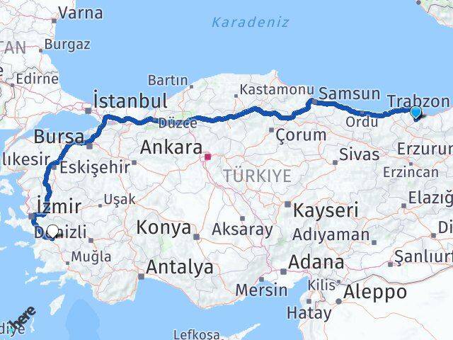Trabzon Maçka Aydın Arası Kaç Km - Yol Haritası