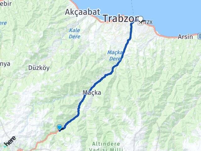 Başar Trabzon Havalimanı Arası Kaç Km - Yol Tarifi