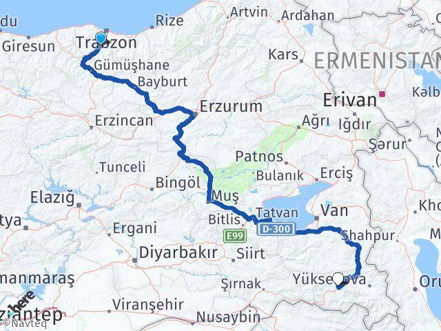 Trabzon Maçka Hakkari Arası Kaç Km - Yol Haritası