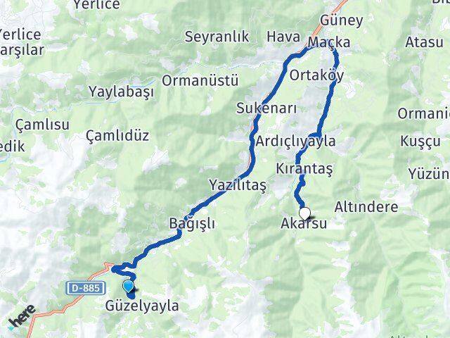 Hamsiköy Akarsu Arası Kaç Km - Yol Tarifi