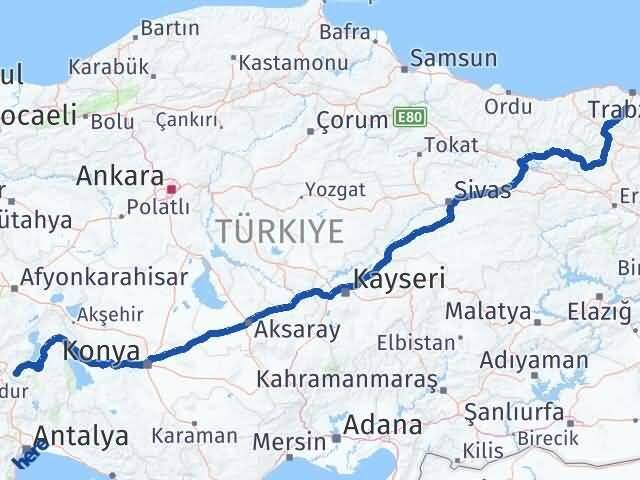 Trabzon Maçka Isparta Arası Kaç Km - Yol Haritası