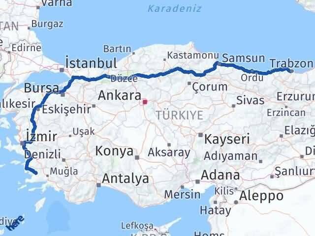 Trabzon Milas Muğla Arası Kaç Km - Yol Haritası