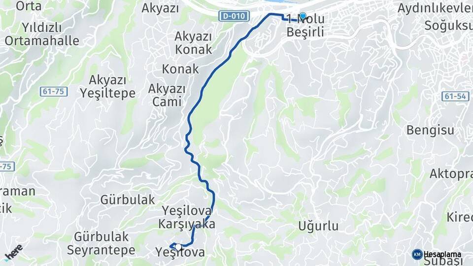 1 Nolu Beşirli Yeşilova Arası Kaç Km - Yol Tarifi