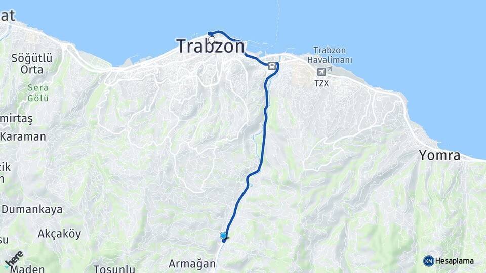 Akoluk Trabzon Arası Kaç Km - Yol Tarifi