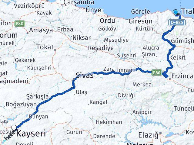 Akyazı Kayseri Arası Kaç Km - Yol Tarifi