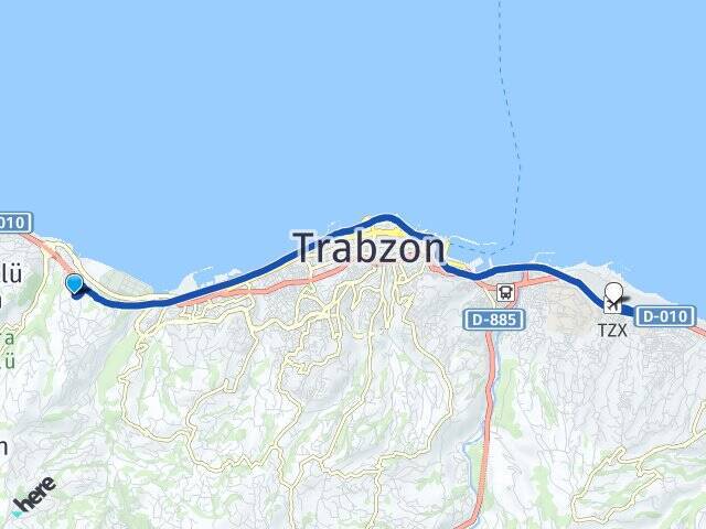 Akyazı Trabzon Havalimanı Arası Kaç Km - Yol Tarifi