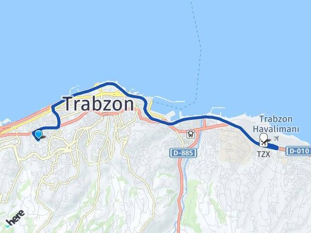 Aydınlıkevler Trabzon Havalimanı Arası Kaç Km - Yol Tarifi