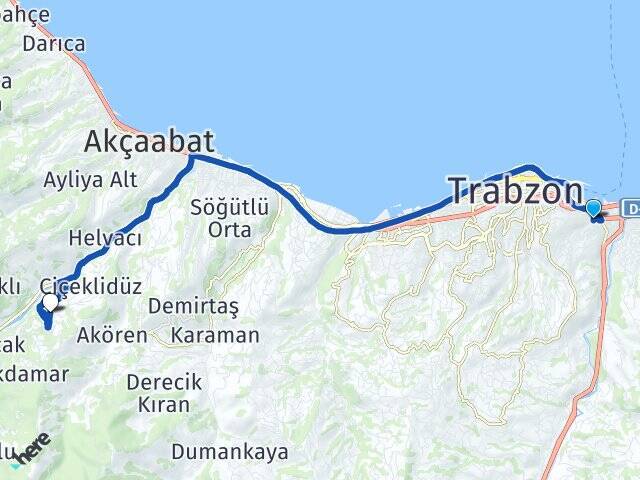 Değirmendere Meydankaya Arası Kaç Km - Yol Tarifi