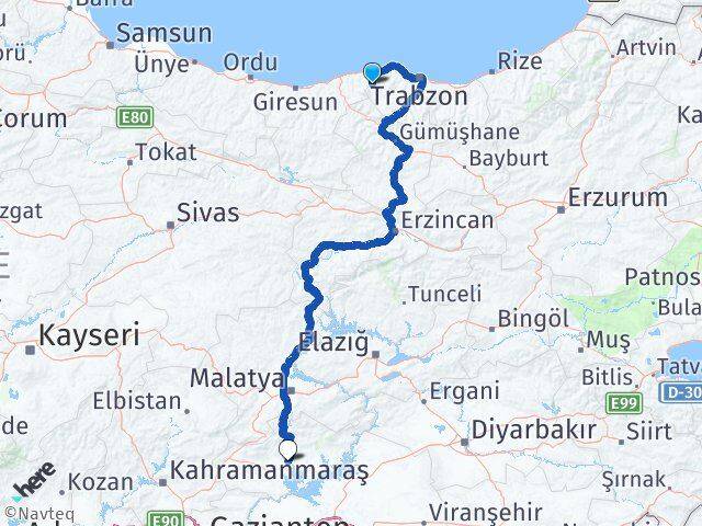 Trabzon Şalpazarı Adıyaman Arası Kaç Km - Yol Haritası