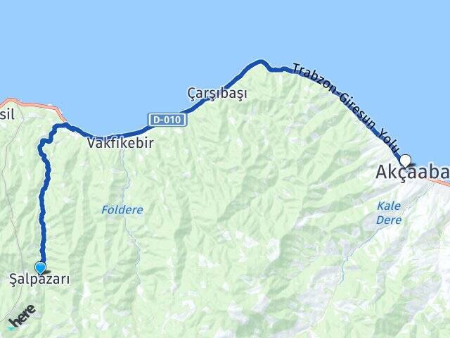 Şalpazarı Akçaabat Otogarı Arası Kaç Km - Yol Tarifi