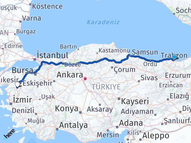 Trabzon Savaştepe Balıkesir Arası Kaç Km - Yol Haritası