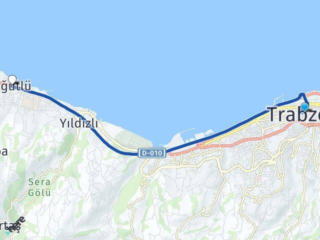 Trabzon Söğütlü Akçaabat Arası Kaç Km - Yol Haritası