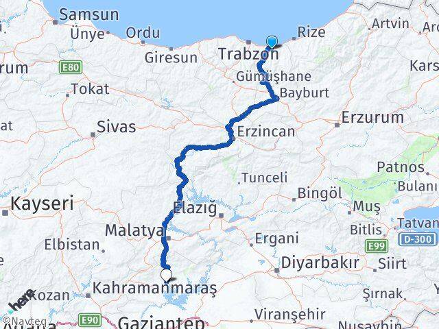 Trabzon Sürmene Adıyaman Arası Kaç Km - Yol Haritası