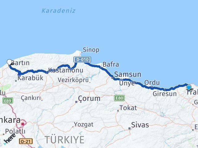 Trabzon Tonya Bartın Arası Kaç Km - Yol Haritası