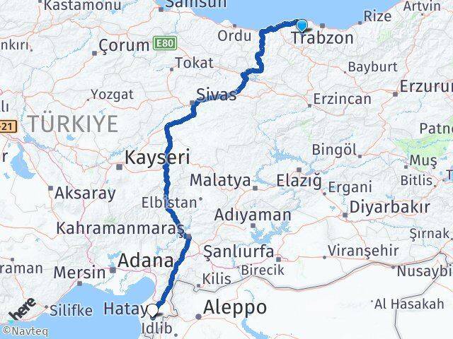 Tonya Hatay Arası Kaç Km - Yol Tarifi