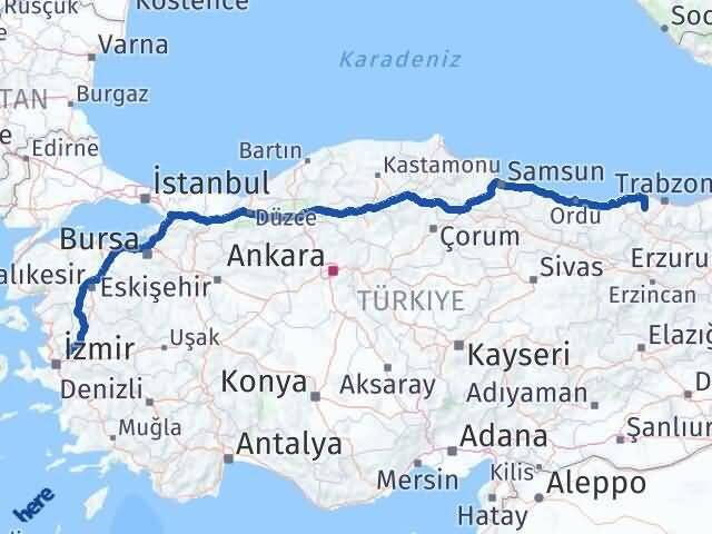 Trabzon Tonya Manisa Arası Kaç Km - Yol Haritası