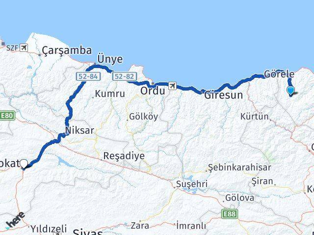 Trabzon Tonya Tokat Arası Kaç Km - Yol Haritası