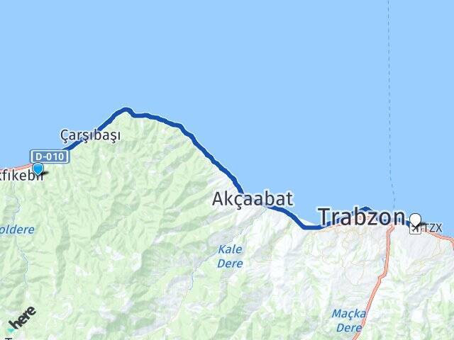 Hacıköy Trabzon Havalimanı Arası Kaç Km - Yol Tarifi