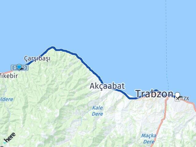 Kirazlık Trabzon Havalimanı Arası Kaç Km - Yol Tarifi