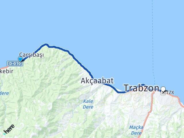 Yalıköy Trabzon Havalimanı Arası Kaç Km - Yol Tarifi