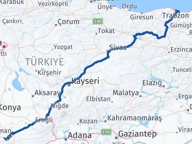 Trabzon Yomra Karaman Arası Kaç Km - Yol Haritası
