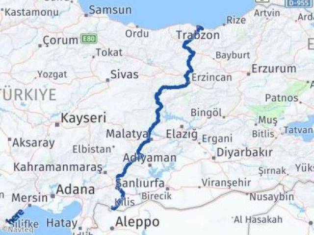 Trabzon Yomra Kilis Arası Kaç Km - Yol Haritası