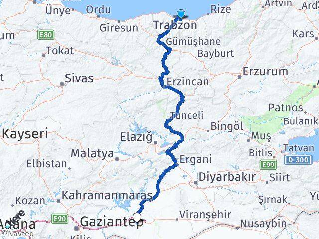 Trabzon Yomra Şanlıurfa Arası Kaç Km - Yol Haritası