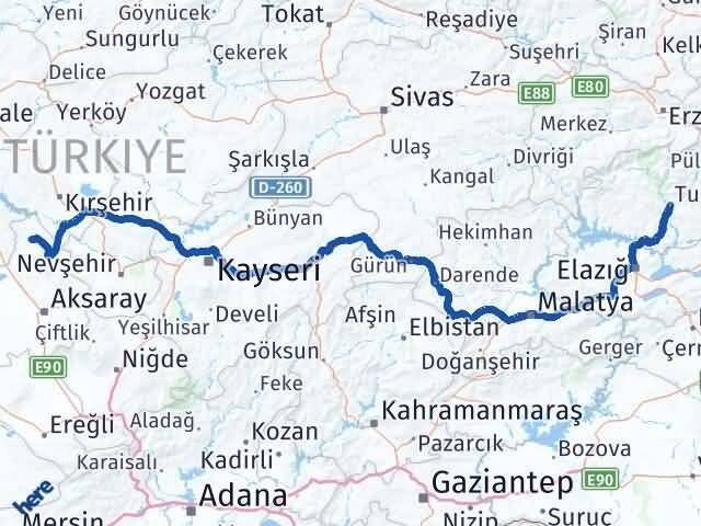 Tunceli Ağaçören Aksaray Arası Kaç Km - Yol Haritası