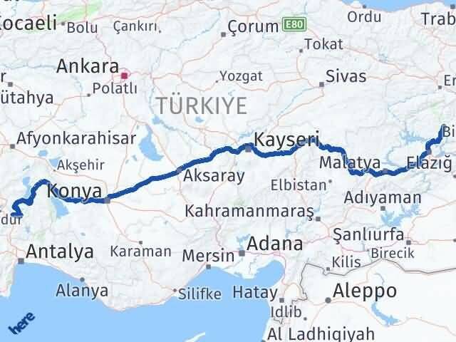 Tunceli Ağlasun Burdur Arası Kaç Km - Yol Haritası
