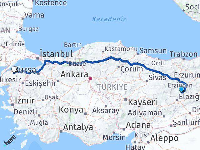 Tunceli Biga Çanakkale Arası Kaç Km - Yol Haritası
