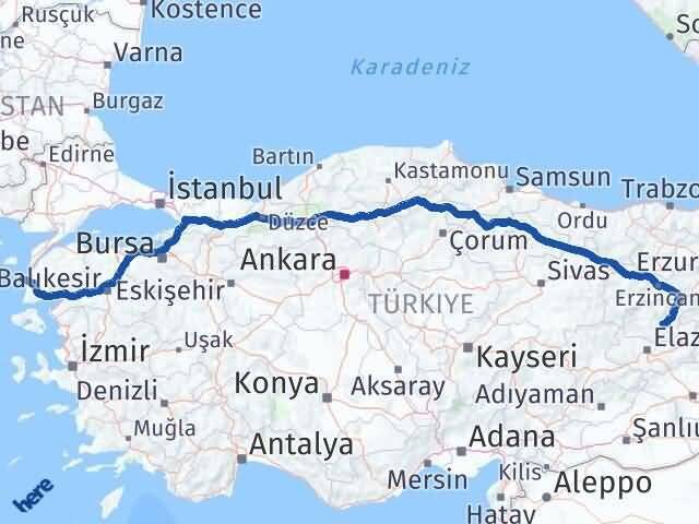 Tunceli Bozcaada Çanakkale Arası Kaç Km - Yol Haritası