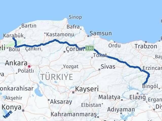 Tunceli Devrek Zonguldak Arası Kaç Km - Yol Haritası