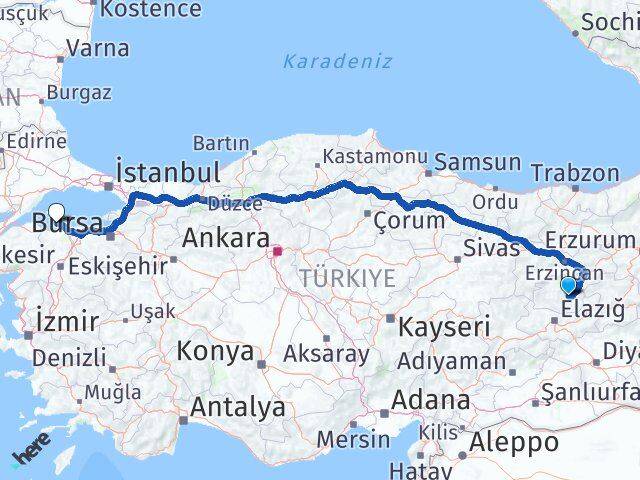 Tunceli Erdek Balıkesir Arası Kaç Km - Yol Haritası