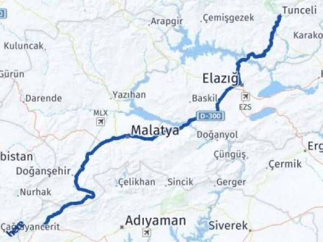 Tunceli Gölbaşı Adıyaman Arası Kaç Km - Yol Haritası