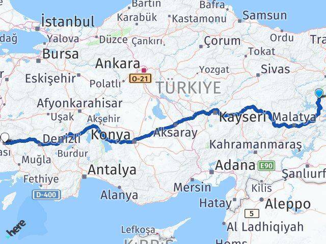Tunceli Hozat Aydın Arası Kaç Km - Yol Haritası
