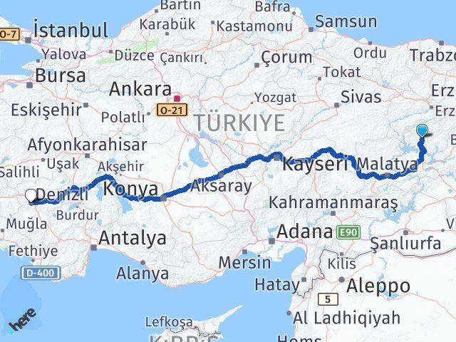 Tunceli Hozat Denizli Arası Kaç Km - Yol Haritası