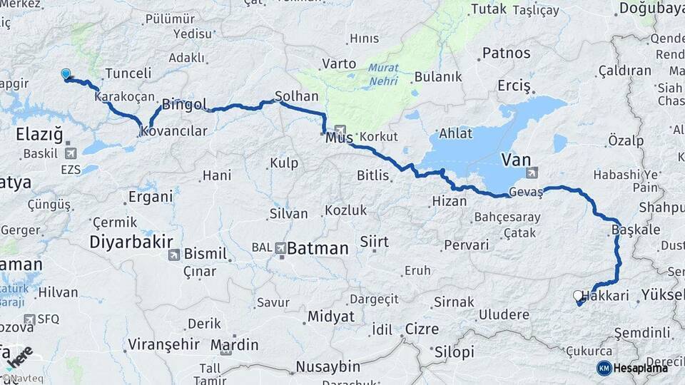 Hozat Hakkari Arası Kaç Km - Yol Tarifi