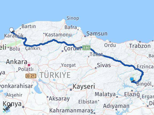 Tunceli Hozat Zonguldak Arası Kaç Km - Yol Haritası