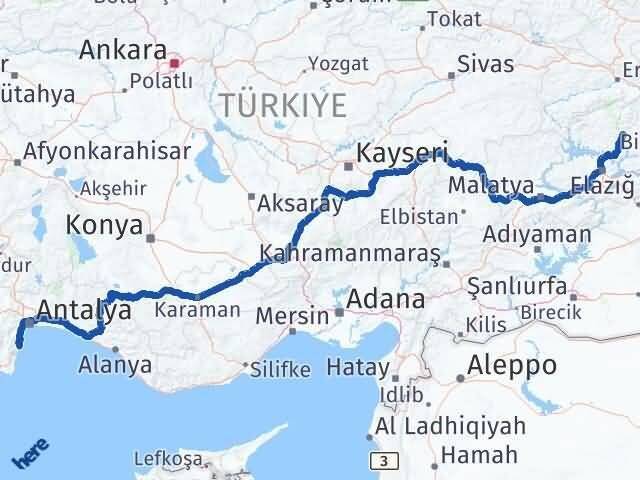 Tunceli Kemer Antalya Arası Kaç Km - Yol Haritası