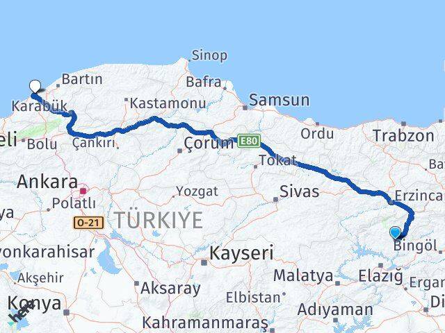 Tunceli Kilimli Zonguldak Arası Kaç Km - Yol Haritası