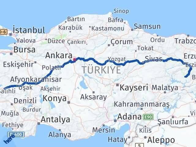 Tunceli Kula Manisa Arası Kaç Km - Yol Haritası