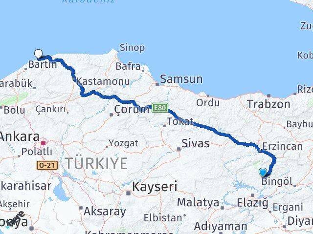 Tunceli Kurucaşile Bartın Arası Kaç Km - Yol Haritası