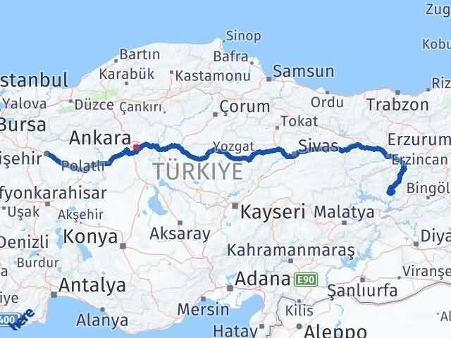 Tunceli Mazgirt Eskişehir Arası Kaç Km - Yol Haritası