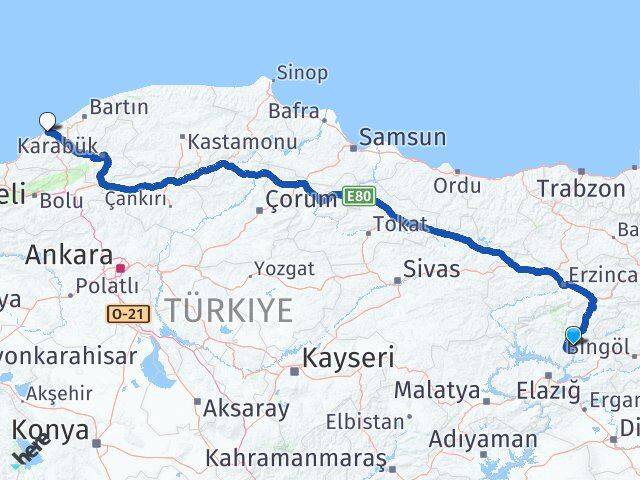 Tunceli Mazgirt Zonguldak Arası Kaç Km - Yol Haritası
