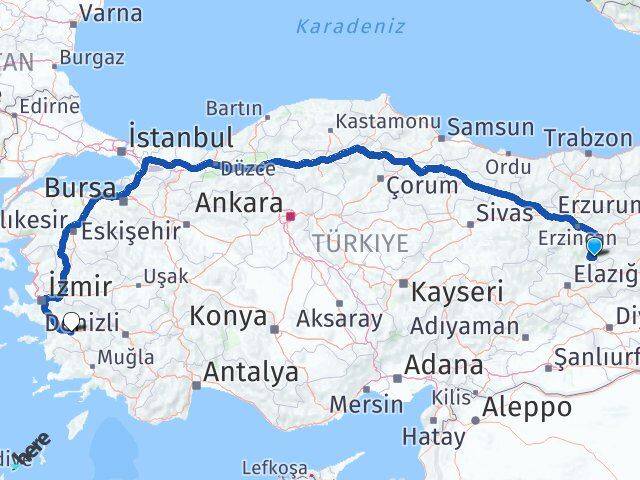 Tunceli Nazımiye Aydın Arası Kaç Km - Yol Haritası