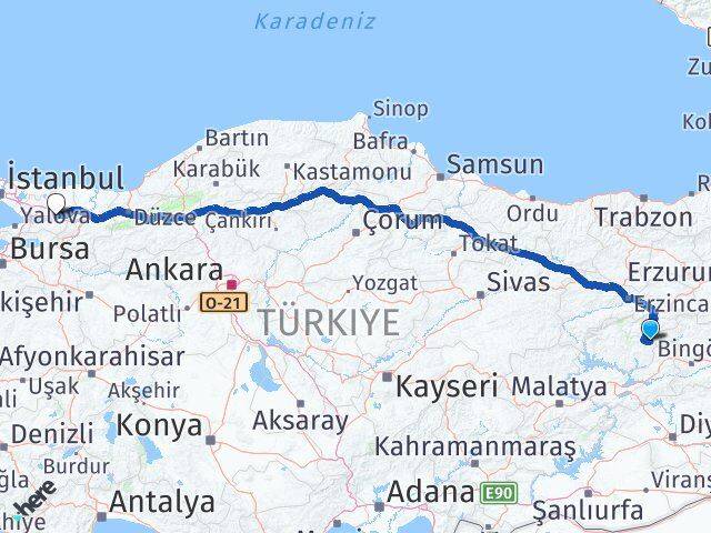Tunceli Nazımiye Kocaeli Arası Kaç Km - Yol Haritası