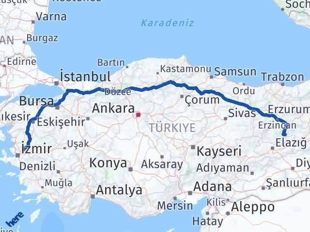 Tunceli Nazımiye Manisa Arası Kaç Km - Yol Haritası
