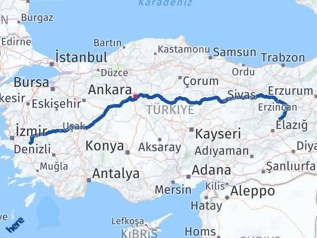 Tunceli Ödemiş İzmir Arası Kaç Km - Yol Haritası